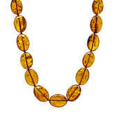 Cognac Amber Bean Beads Necklace - Amber Alex Jewelry